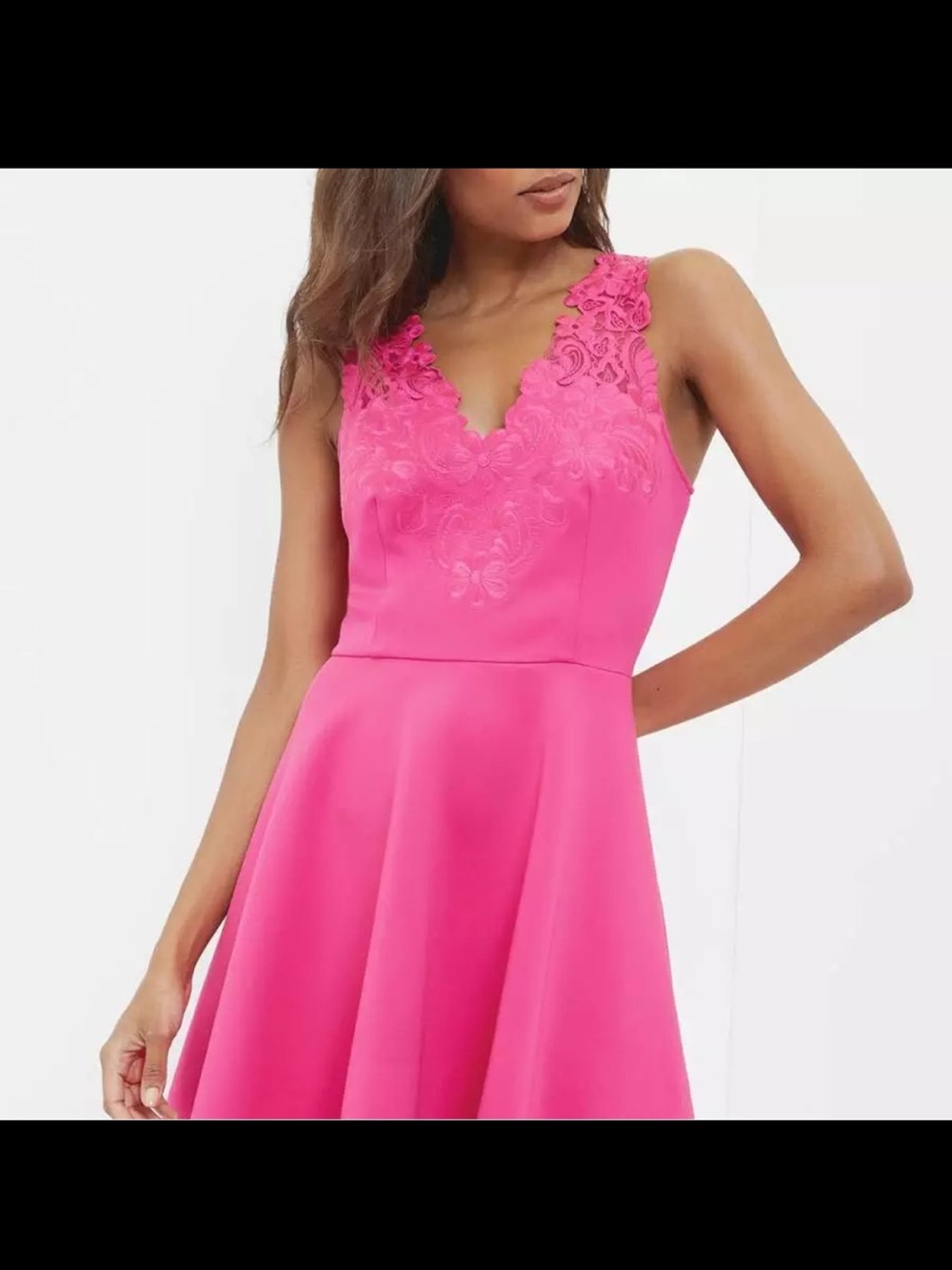 Ted Baker Taliia Embroidered Dress Fuchsia Pink Size 1 US 4 - Picture 2 of 6